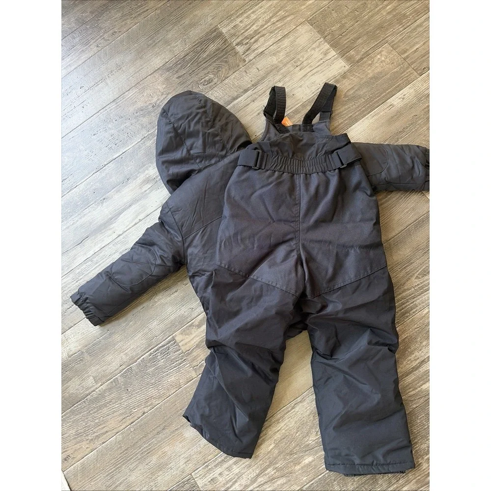 Cat & Jack Toddler Boys Girl 4t Black 3-in-1 Winter Jacket and Snow Bibs Set NWT